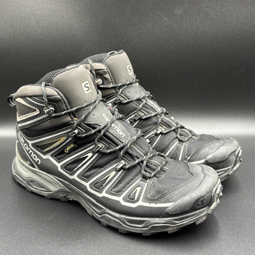 Salomon X Ultra Mid 2 GTX Gore-Tex Black 370770 Hiking Boots Mens Size 10